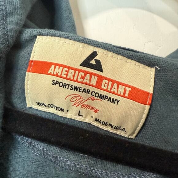 American Giant Women's Classic Hoodie Jacket Cotton Thick Teal Large - Picture 2 of 6